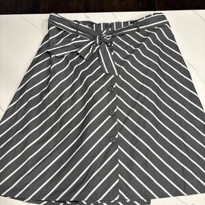 3X- Womens Maxi Skirt - Ava Viv - Gray & White NWOT